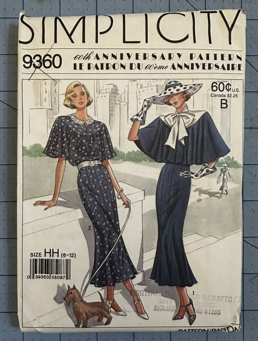 UNCUT Simplicity 9360 60th Anniversary Dress Pattern Capelet Flutter Sleeve 6-12